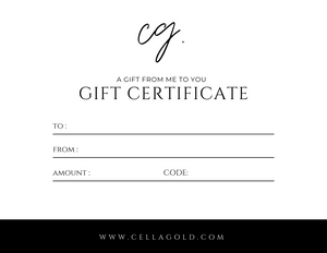 CELLA GOLD GIFT E-CARD