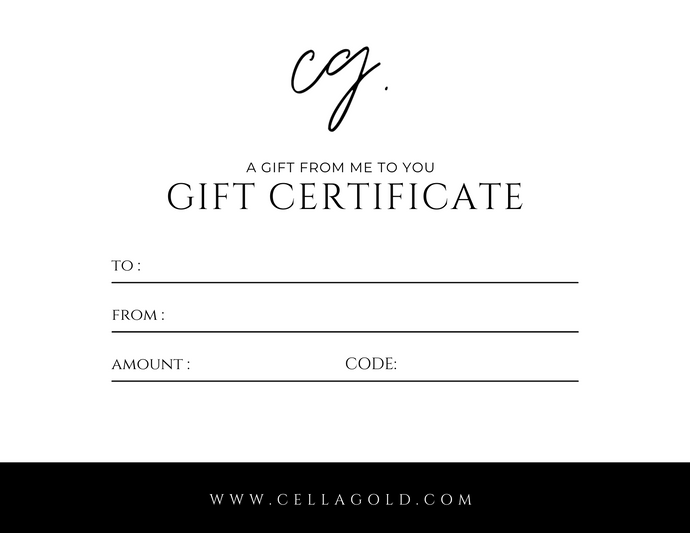 CELLA GOLD GIFT E-CARD