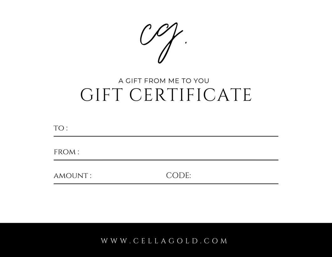 CELLA GOLD GIFT E-CARD