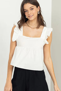 FELICITY BACK TIE TOP // WHITE