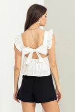 Load image into Gallery viewer, FELICITY BACK TIE TOP // WHITE