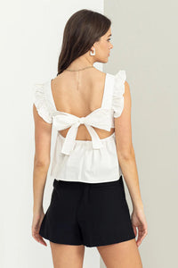 FELICITY BACK TIE TOP // WHITE