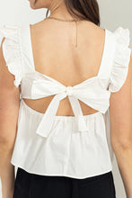 Load image into Gallery viewer, FELICITY BACK TIE TOP // WHITE