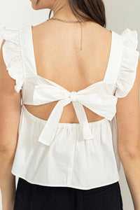 FELICITY BACK TIE TOP // WHITE