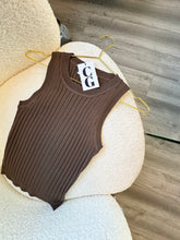 Load image into Gallery viewer, CELLA ESSENTIAL RIBBED TANK // BROWN