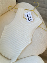 Load image into Gallery viewer, CELLA ESSENTIAL RIBBED TANK // WHITE