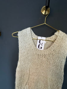 MARGOT METALLIC KNIT TOP // CREAM