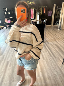 MADI STRIPED SWEATER // CREAM